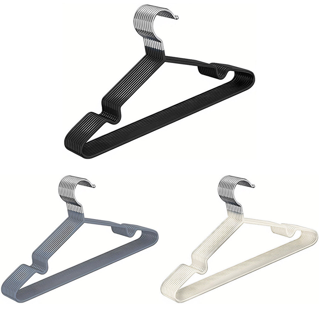 Clothes Hangers 10 Pack Anti Slip Plastic Hanger Clothes Rack Organizer - White