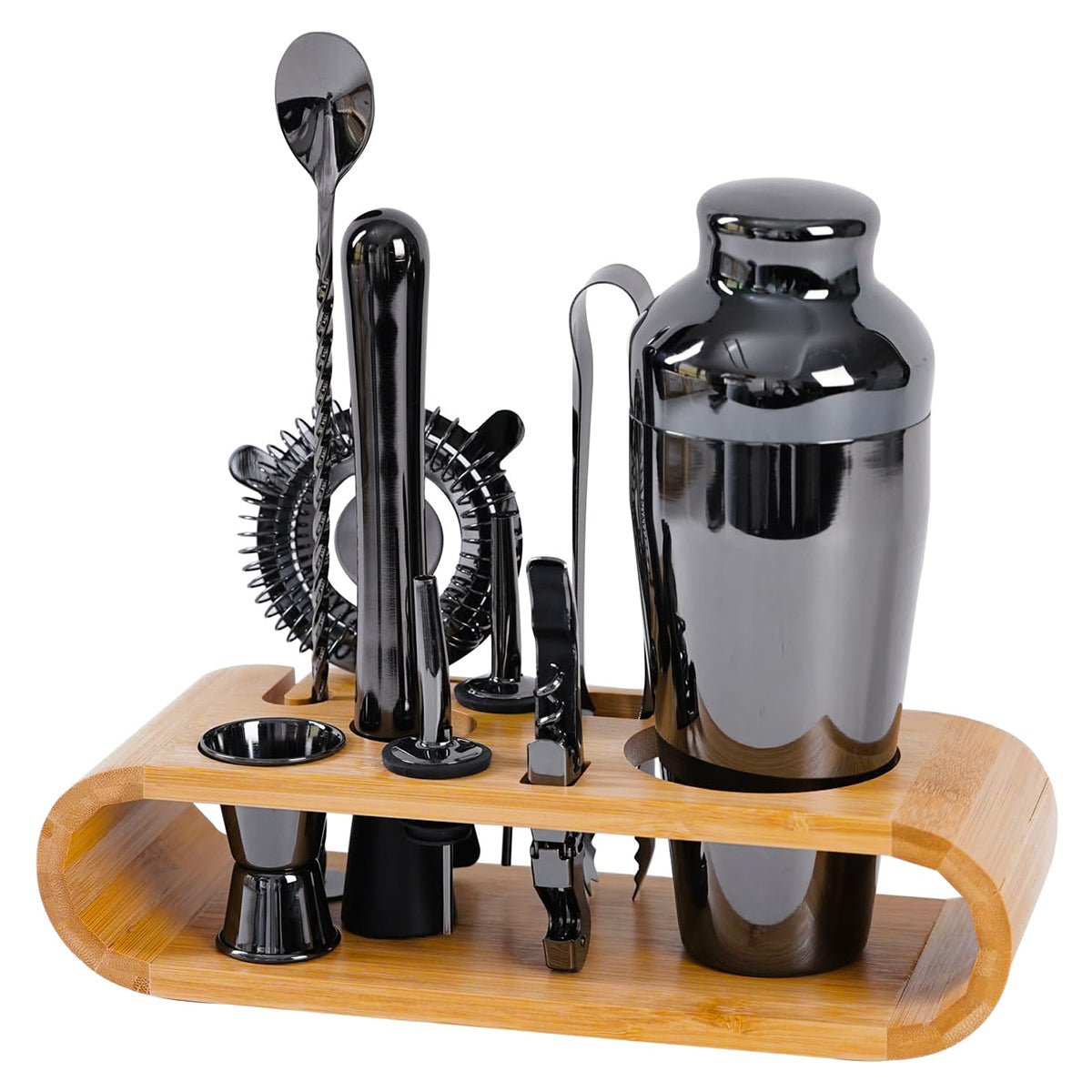 Cocktail Shaker Set Bar Tools Stainless Steel Mixing Glasses Drink Shaker Cups - Silver