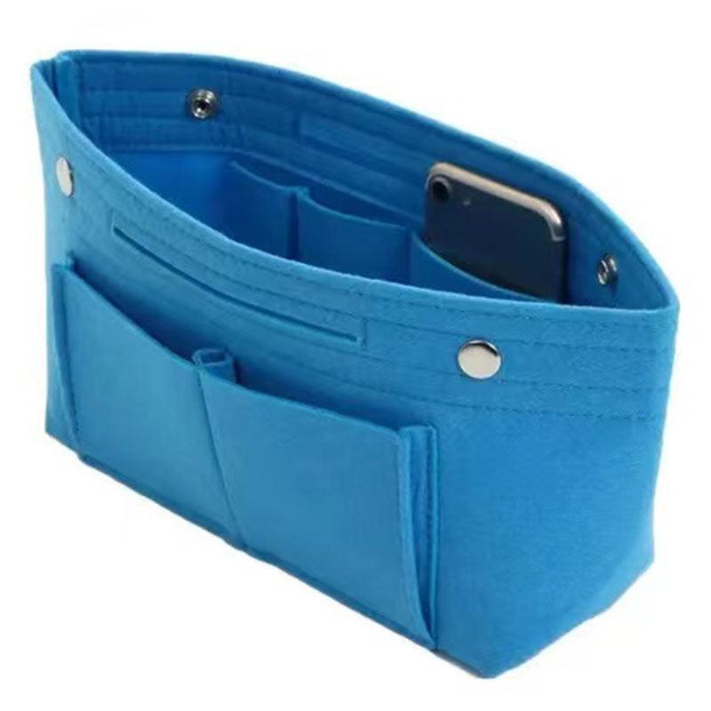 Travel Organiser Handbag Felt Bag Tote Insert Liner Purse Pouch Women 25*16*9Cm - Coffee