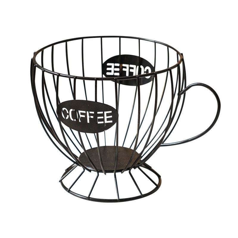 Snacks and Candy Organizer Coffee Capsules Shelf Storage for Kitchen and Pantry - Black
