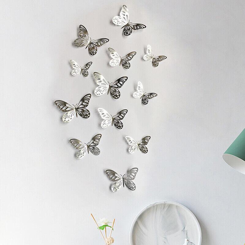 12X 3D Butterfly Wall Decals Stickers Removable Kids Nursery Decoration - 7602
