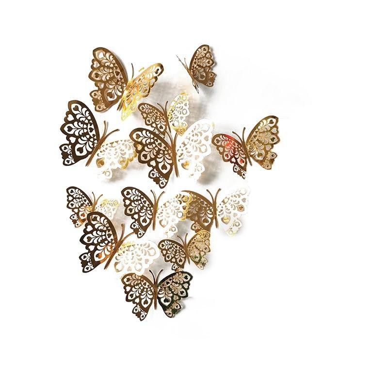 12X 3D Butterfly Wall Decals Stickers Removable Kids Nursery Decoration - 7602