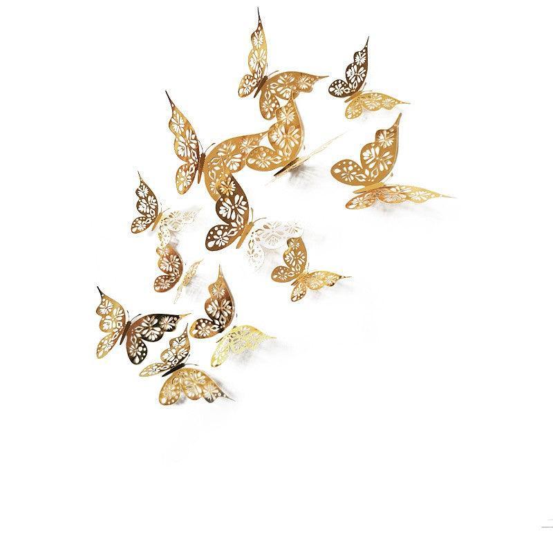 12X 3D Butterfly Wall Decals Stickers Removable Kids Nursery Decoration - 7604
