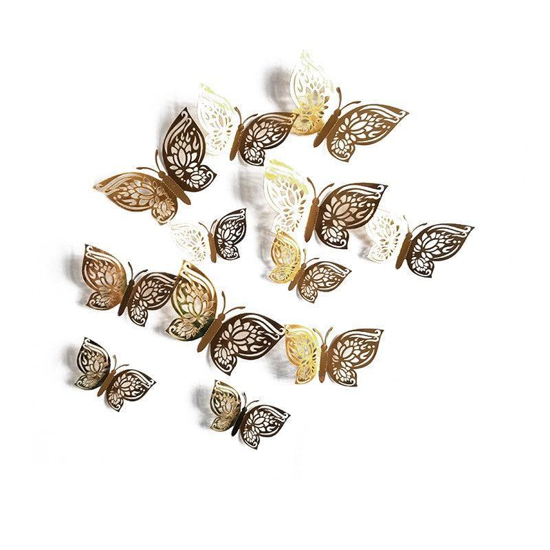 12X 3D Butterfly Wall Decals Stickers Removable Kids Nursery Decoration - 7606