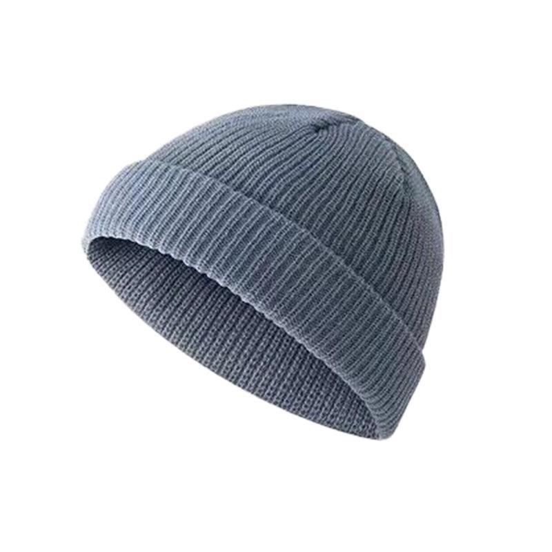 Men Women Mini Fisherman Beanie Winter Spring Hat Soft Knitted Docker Skull Cap - Beige