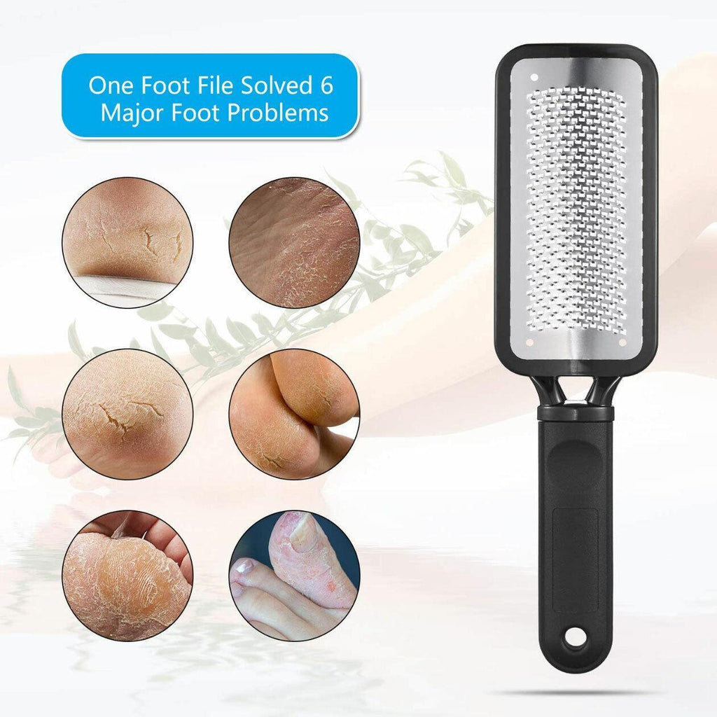 Stainless Steel Foot File Scraper Grater Pedicure Rasp Callus Remover Tool - Black