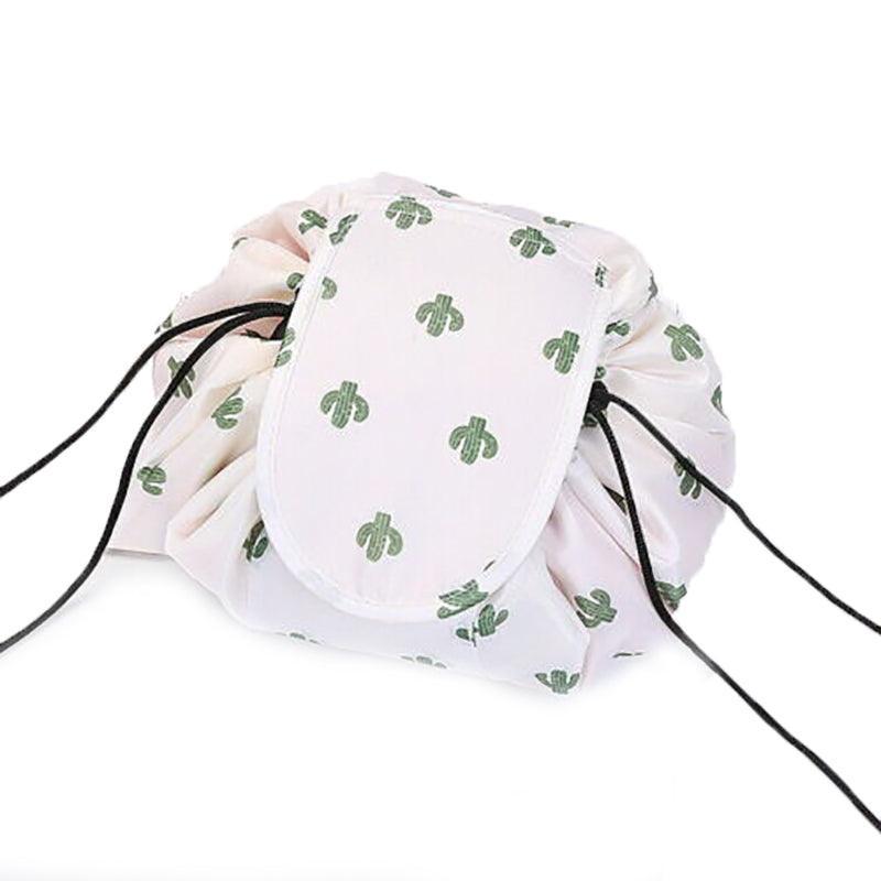 Portable Travel Makeup Bag Drawstring Cosmetic Pouch Lazy Storage Organiser Case - Black