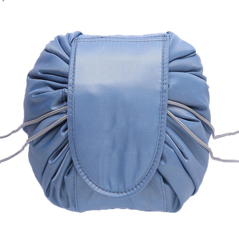 Portable Travel Makeup Bag Drawstring Cosmetic Pouch Lazy Storage Organiser Case - Black