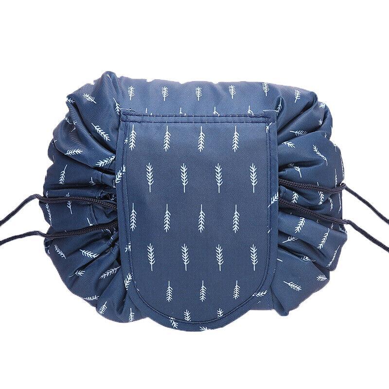 Portable Travel Makeup Bag Drawstring Cosmetic Pouch Lazy Storage Organiser Case - Black