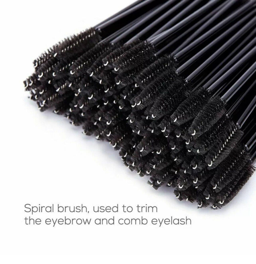 50X Disposable Mascara Wands Eyelash Brushes Applicator Lash Extension Brush - black+black