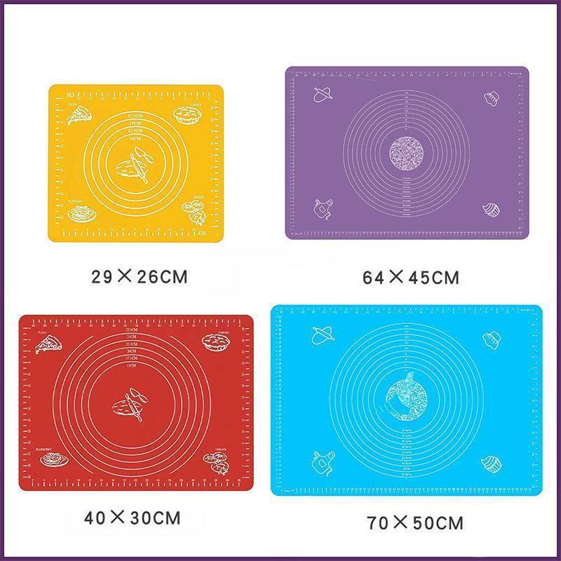 Blue Reusable Non-Stick Silicone Rolling Dough Mat Cake Pastry Baking Fondant Sheet - 40*30cm