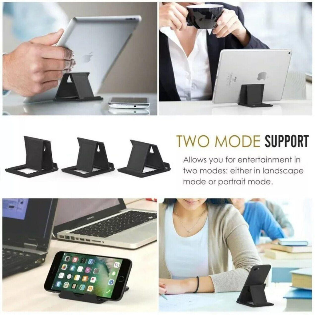 Universal Foldable Tablet and Phone Stand Adjustable Portable Desk Holder - Blue