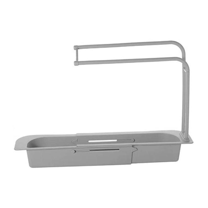 Telescopic Sink Rack Holder Expandable Storage Drain Basket Home Kitchen Kit - Blue