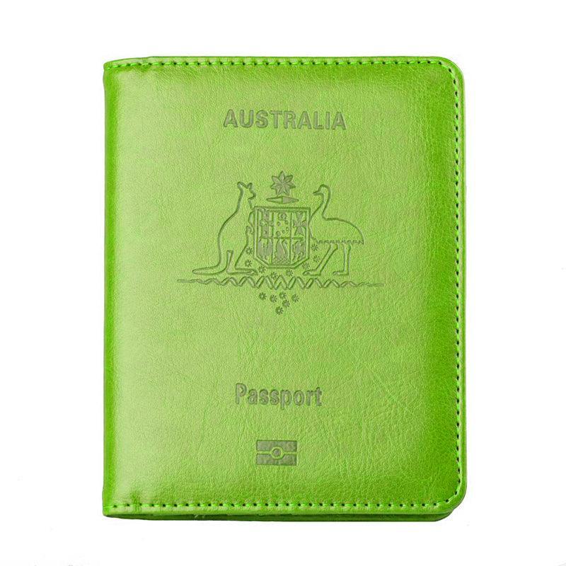 RFID Passport Holder Slim Leather Travel Wallet ID Card Cover Case for Men Women - Brown