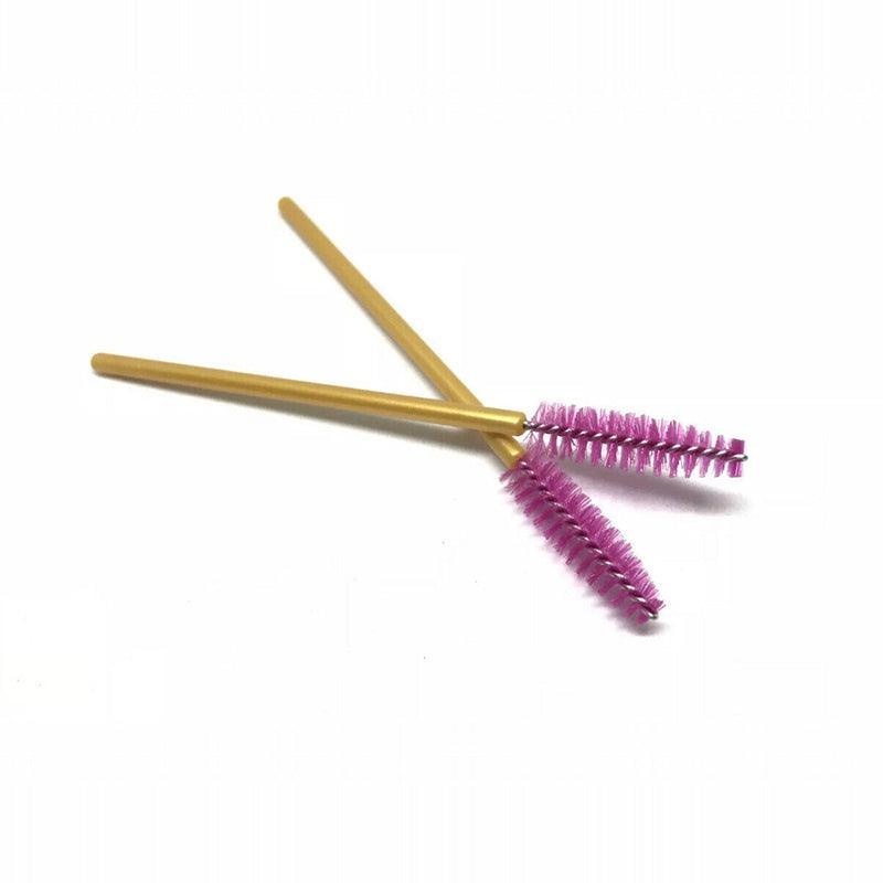 50X Disposable Mascara Wands Eyelash Brushes Applicator Lash Extension Brush - gold+black