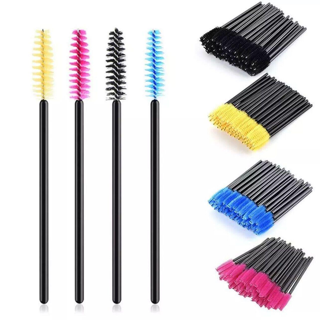 50X Disposable Mascara Wands Eyelash Brushes Applicator Lash Extension Brush - gold+pink