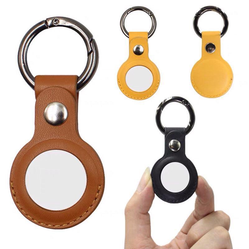 For Apple Airtag Leather Case Cover Air Tag Keychain Holder Sleeve Shell Tracker - Green