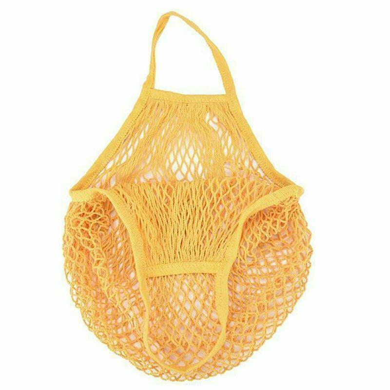 Reusable Mesh Net Shopping Bag String Tote Grocery Fruit Vegetable Storage - Grey
