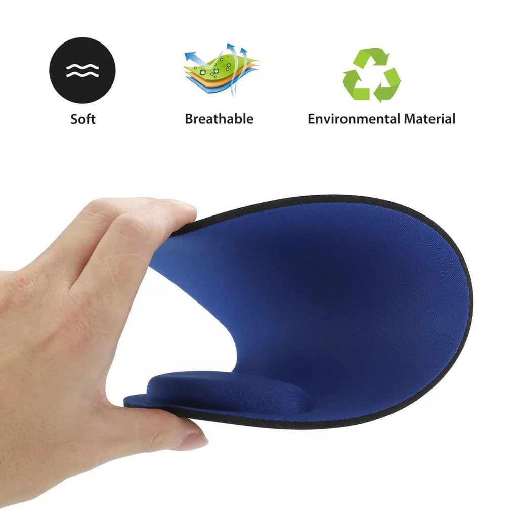 Comfort Mouse Pad with Built In Wrist Support Non Slip Ergonomic Mice Mat - Grey