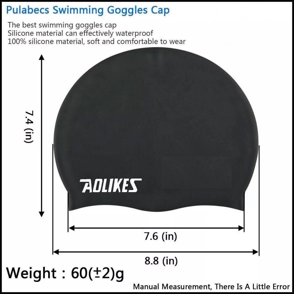 Aolikes Silicone Swimming Cap Waterproof Unisex Swim Hat for Men and Women - Grey