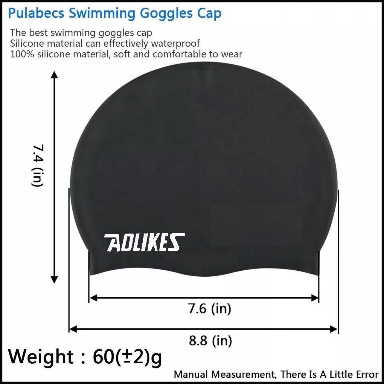 Aolikes Silicone Swimming Cap Waterproof Unisex Swim Hat for Men and Women - Grey