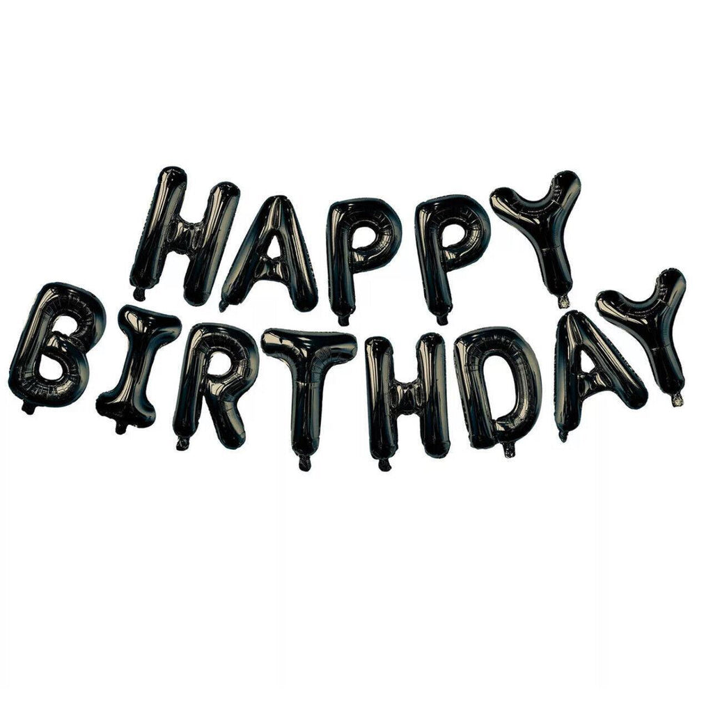 40Cm 3D Happy Birthday Letters Balloons Inflating Foil Banner Bunting Celebrate - Light Blue