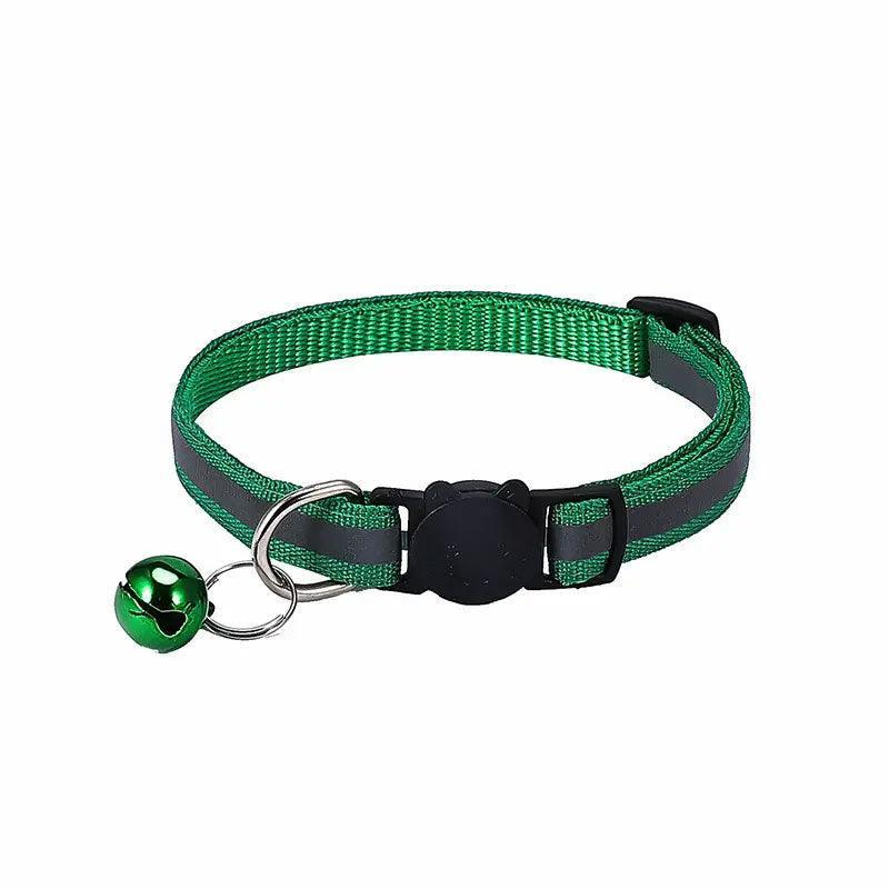 Reflective Cat Collar with Breakaway Buckle and Bell Adjustable for Small Pet Use - Light Purple
