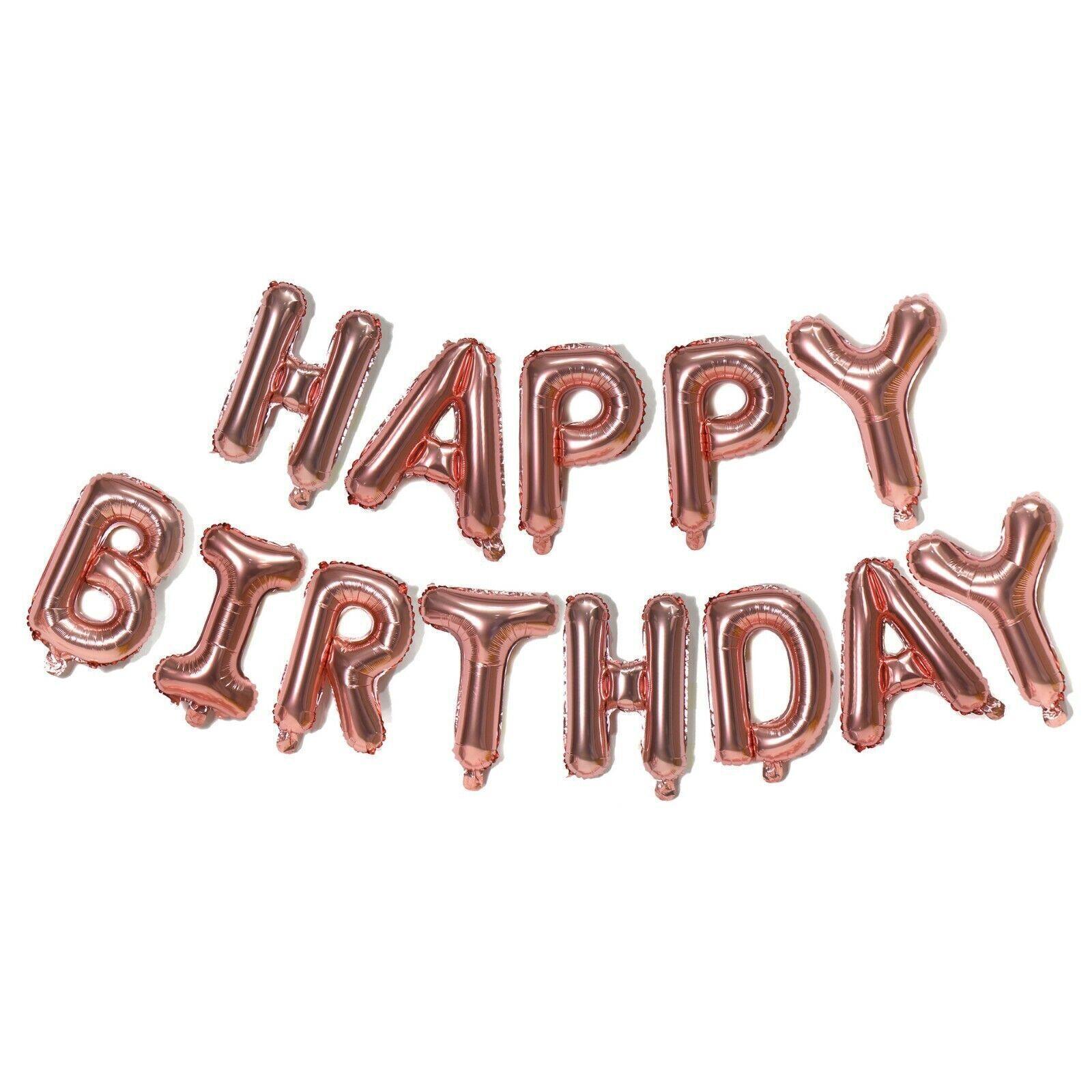 40Cm 3D Happy Birthday Letters Balloons Inflating Foil Banner Bunting Celebrate - Multicolour 2