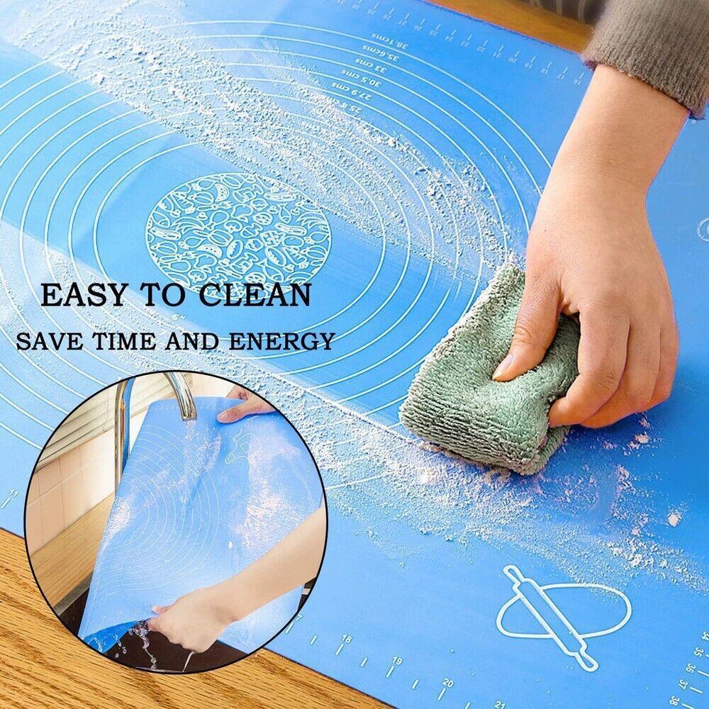 Orange Reusable Non-Stick Silicone Rolling Dough Mat Cake Pastry Baking Fondant Sheet - 40*30cm