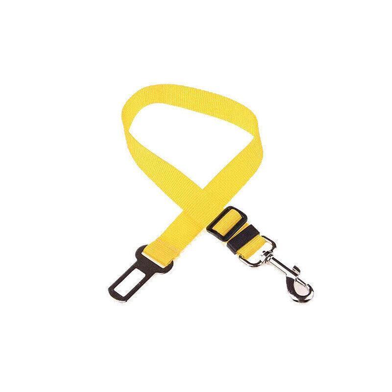 Adjustable Pet Harness Lead for Car Travel with Clip Attachment Nylon Restraint Strap - Orange