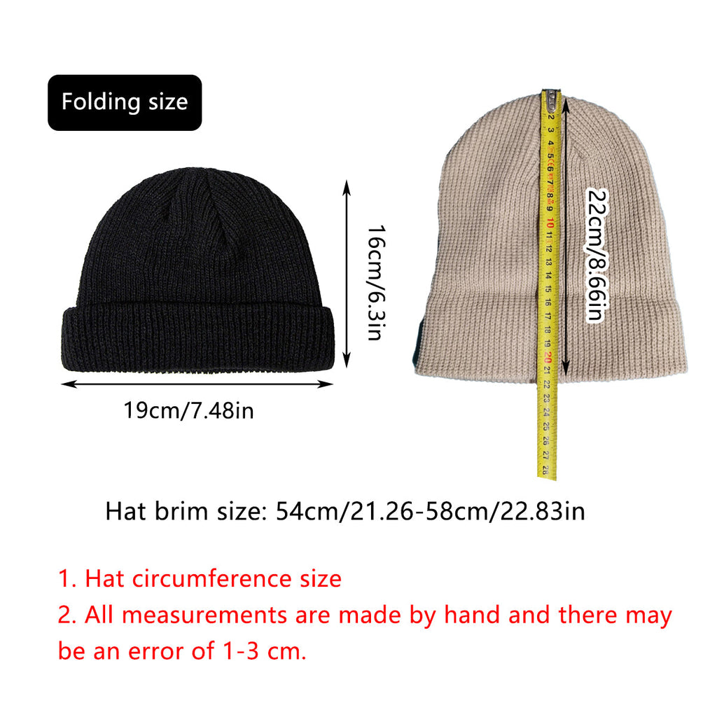 Men Women Mini Fisherman Beanie Winter Spring Hat Soft Knitted Docker Skull Cap - Orange Pink