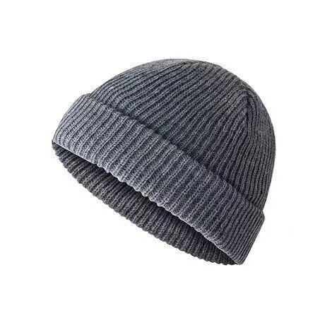 Men Women Mini Fisherman Beanie Winter Spring Hat Soft Knitted Docker Skull Cap - Orange Pink