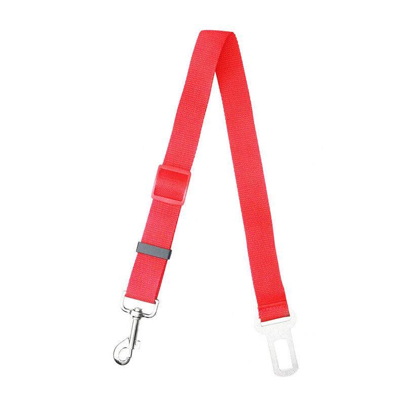 Adjustable Pet Harness Lead for Car Travel with Clip Attachment Nylon Restraint Strap - Pink