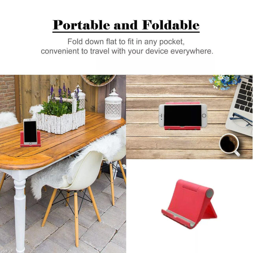Desk Stand Holder for Mobile Phone Tablet iPad iPhone Samsung Universal Mount - Red
