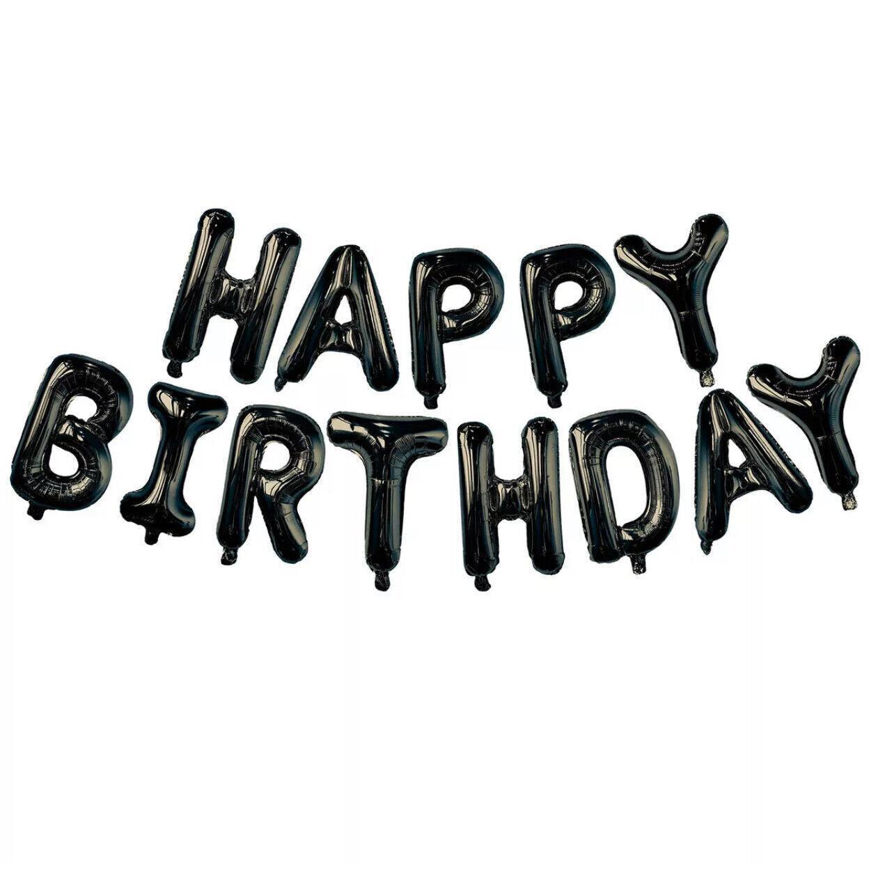 40Cm 3D Happy Birthday Letters Balloons Inflating Foil Banner Bunting Celebrate - Red