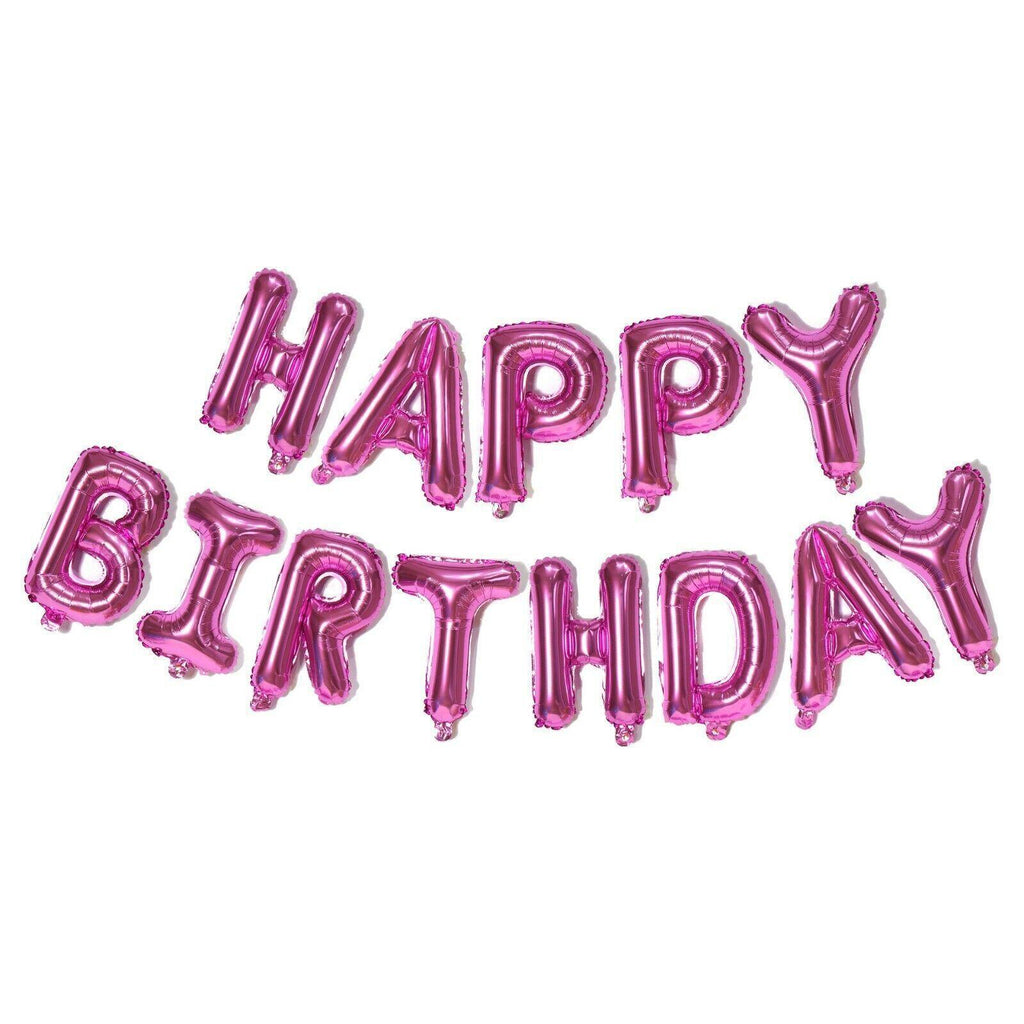 40Cm 3D Happy Birthday Letters Balloons Inflating Foil Banner Bunting Celebrate - Red