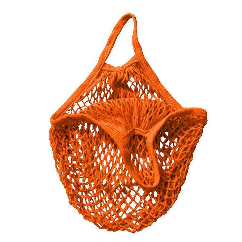 Reusable Mesh Net Shopping Bag String Tote Grocery Fruit Vegetable Storage - Rose Red