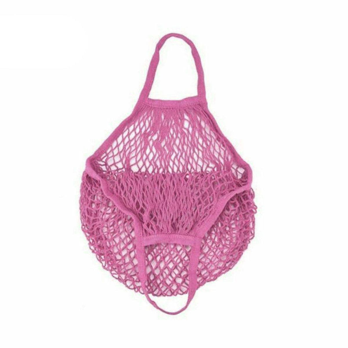 Reusable Mesh Net Shopping Bag String Tote Grocery Fruit Vegetable Storage - Sky Blue