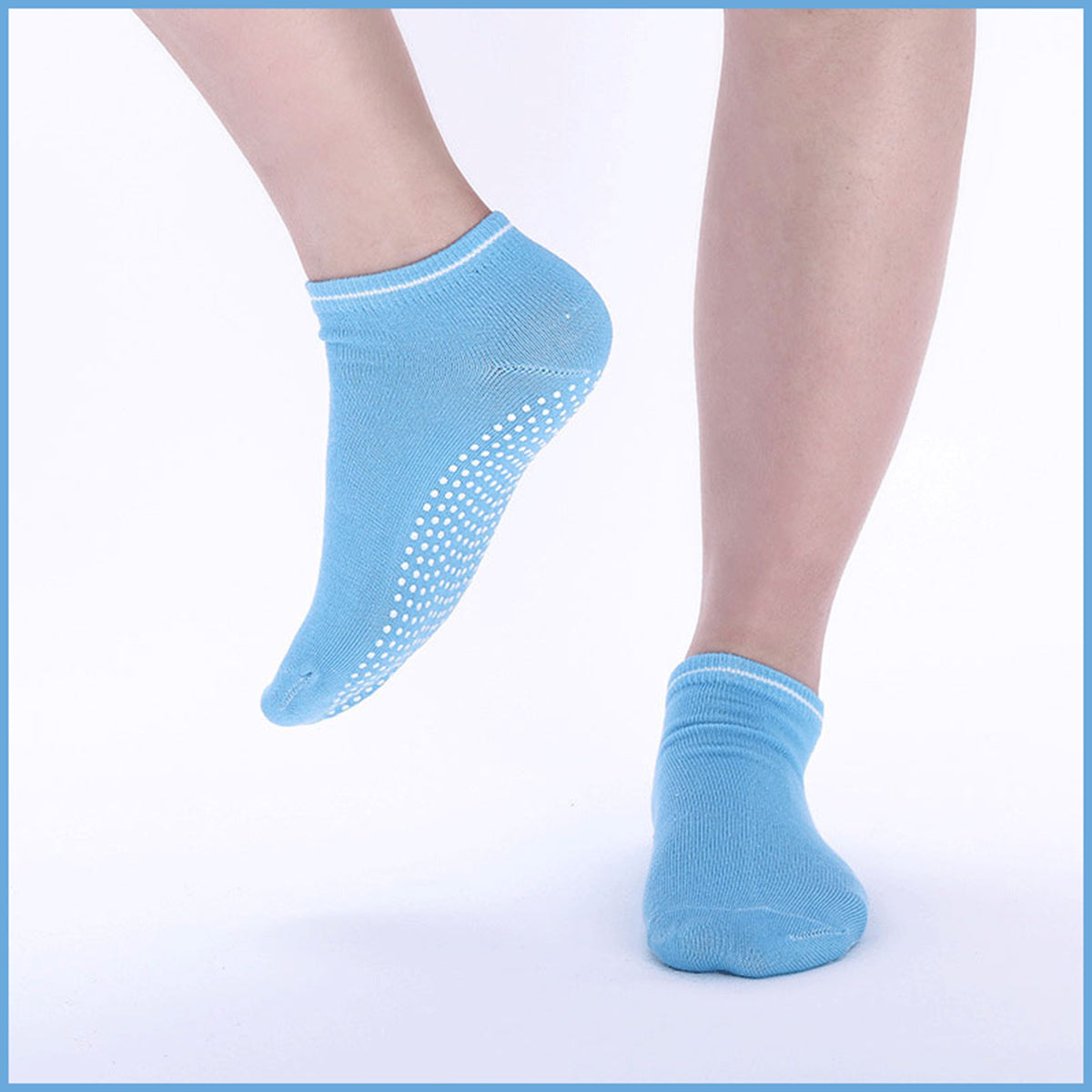 3 Pairs Ladies Women Sports Cotton Rich Pilates Yoga Non-Slip Grip Socks - White