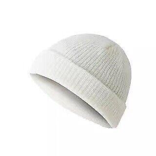 Men Women Mini Fisherman Beanie Winter Spring Hat Soft Knitted Docker Skull Cap - White