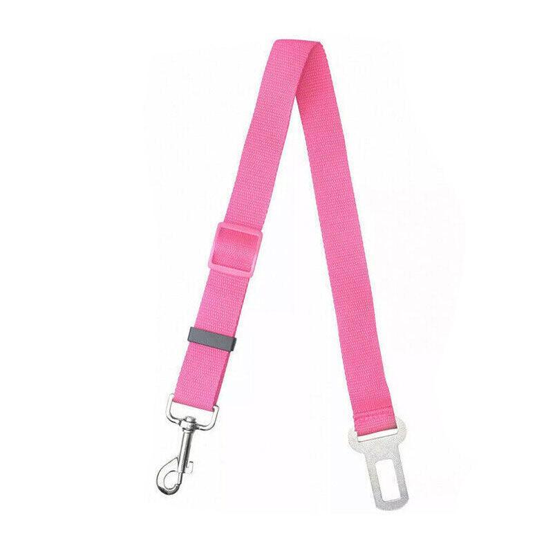 Adjustable Pet Harness Lead for Car Travel with Clip Attachment Nylon Restraint Strap - Yellow