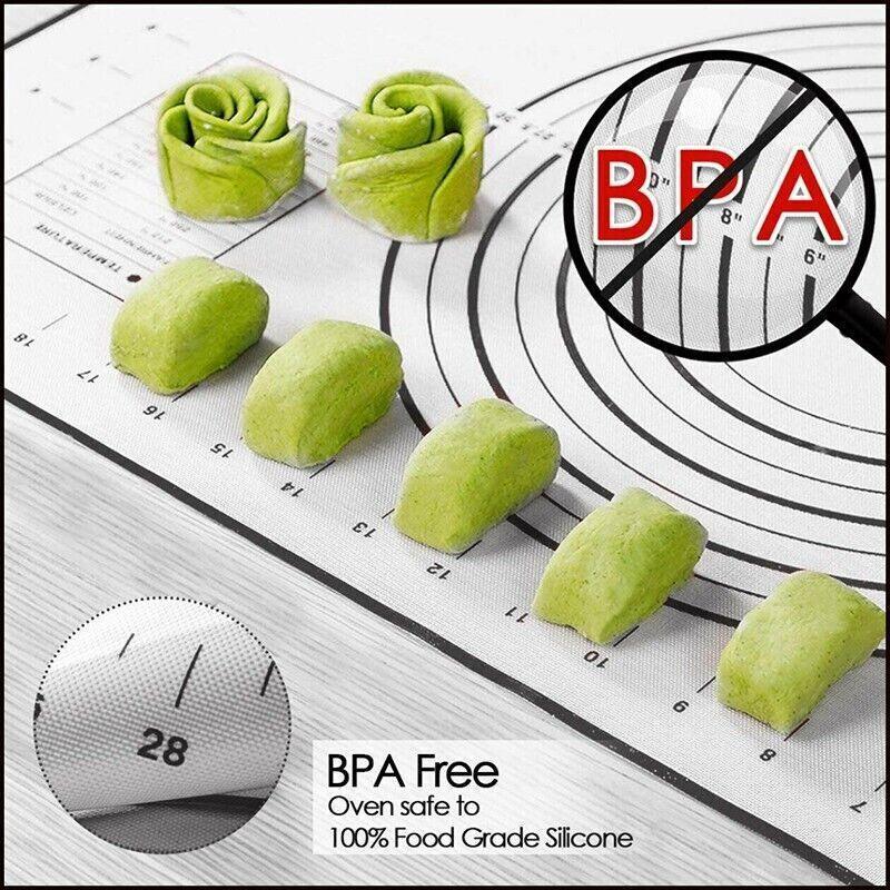 Non-Stick Silicone Baking Mat Rolling Cake Dough Scale Pastry Clay Fondant Sheet - Red 60*60cm