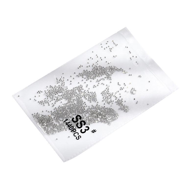 1440Pcs Glitter Rhinestones Crystal Flat Clear Bottom Glass Nail Art Nail Drill - Coloured Crystal-SS4