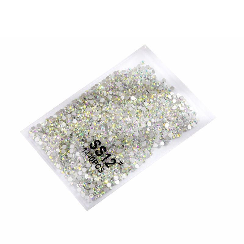1440Pcs Glitter Rhinestones Crystal Flat Clear Bottom Glass Nail Art Nail Drill - Coloured Crystal-SS4