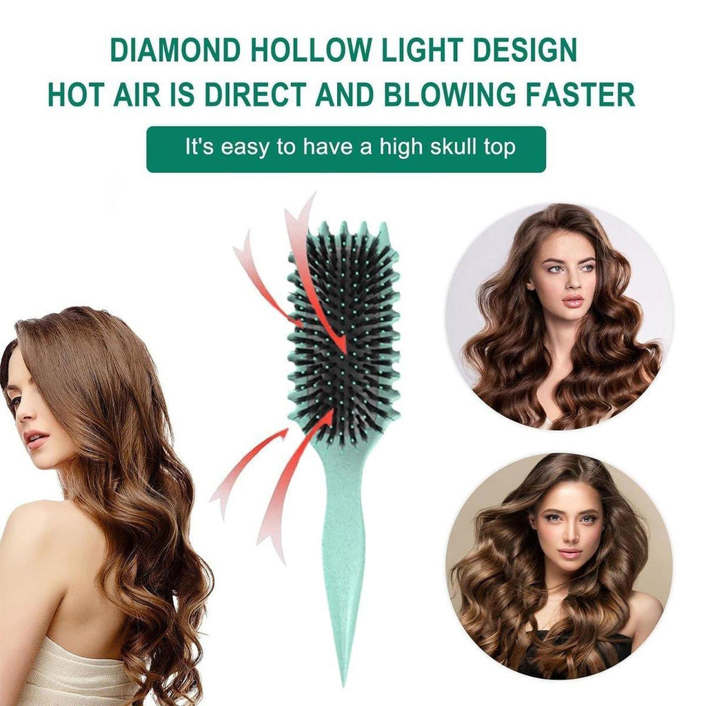 Upgraded Hair Styling Brush for Defined Curls with Ergonomic Handle Bounce Curl - Green