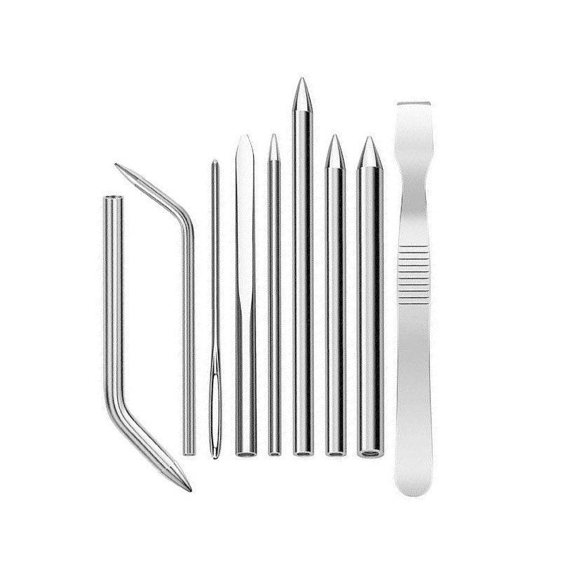 6/9 Pcs Stainless Steel Paracord Bracelet Fid Lacing Stitching Needles Tool Set - 9PCS