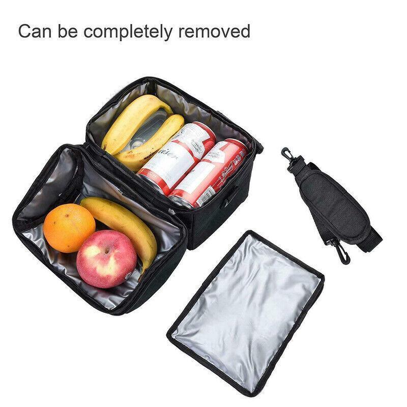 Insulated Lunch Bag Box Tote Cooler For Women Men Hot Cold Food Thermal - Blue