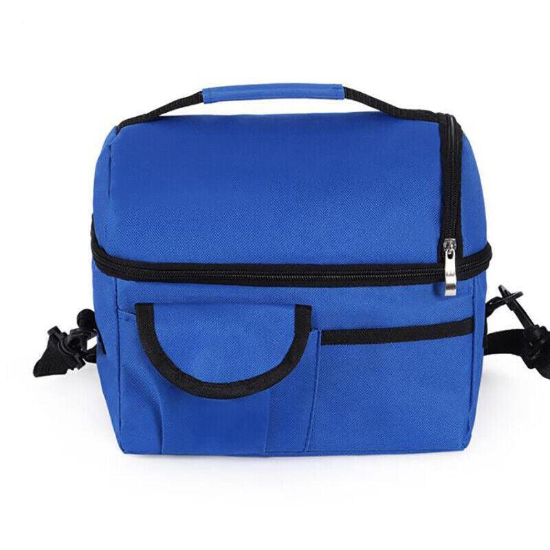 Insulated Lunch Bag Box Tote Cooler For Women Men Hot Cold Food Thermal - Blue