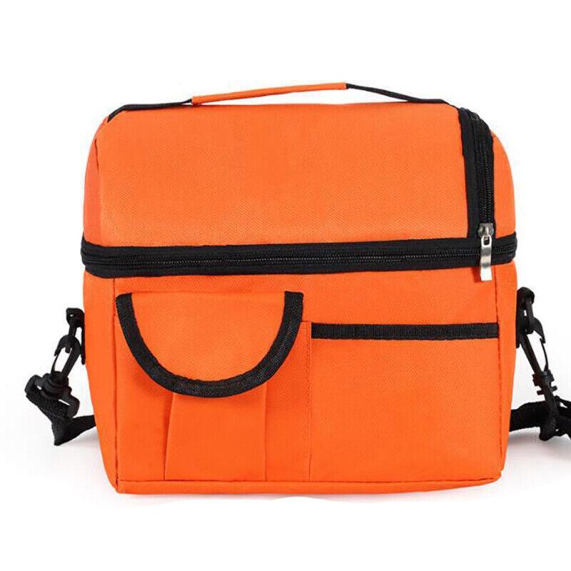 Insulated Lunch Bag Box Tote Cooler For Women Men Hot Cold Food Thermal - Grey