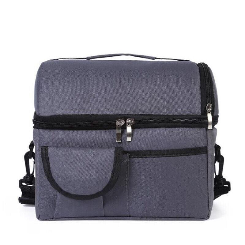 Insulated Lunch Bag Box Tote Cooler For Women Men Hot Cold Food Thermal - Light Blue